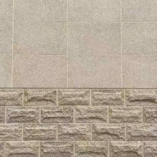 沈阳 黄金麻自然面蘑菇石配荔枝面干挂