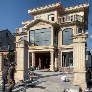 沈阳 黄金麻花岗岩荔枝面别墅外墙干挂私家专属