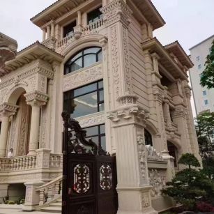 沈阳 黄金麻花岗岩别墅外墙干挂效果展示