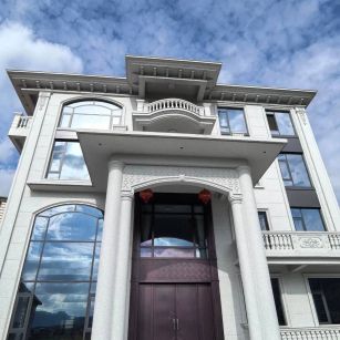 沈阳白麻别墅外墙干挂石材效果示例