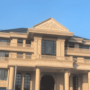 沈阳黄金麻别墅外墙干挂石材效果示例