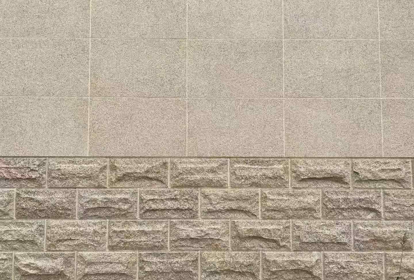 沈阳 黄金麻自然面蘑菇石配荔枝面干挂