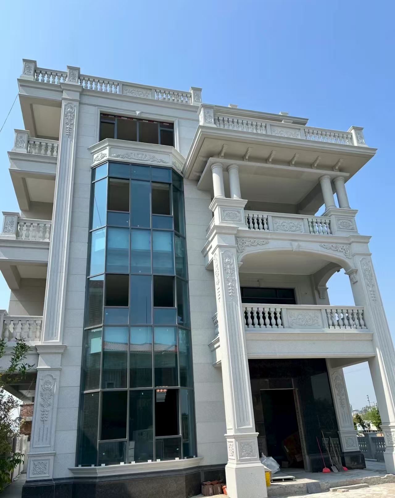 沈阳 白麻花岗岩别墅外墙干挂效果展示