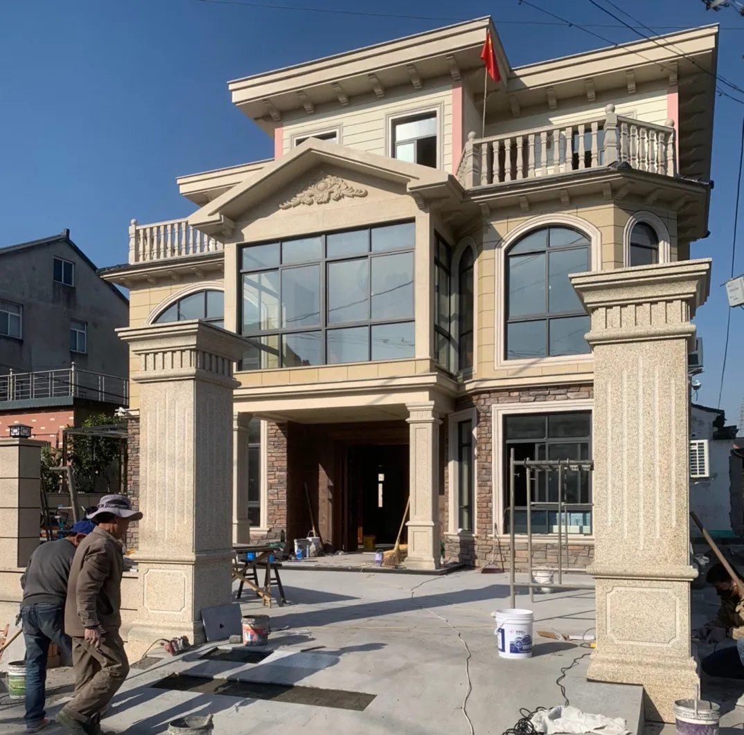 沈阳 黄金麻花岗岩荔枝面别墅外墙干挂私家专属