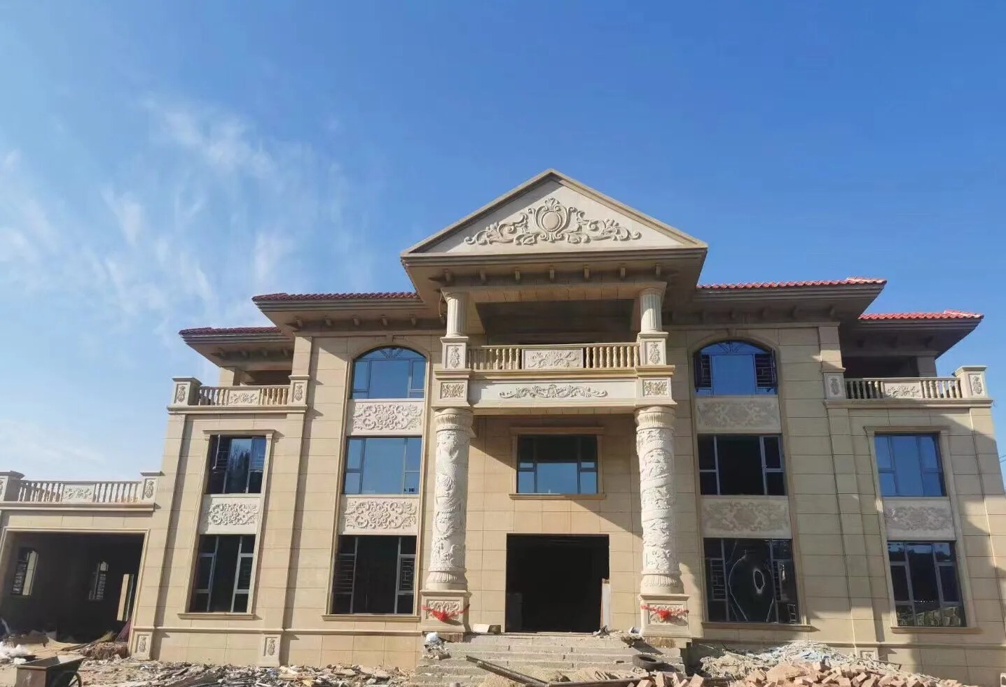 沈阳 黄金麻花岗岩别墅外墙干挂