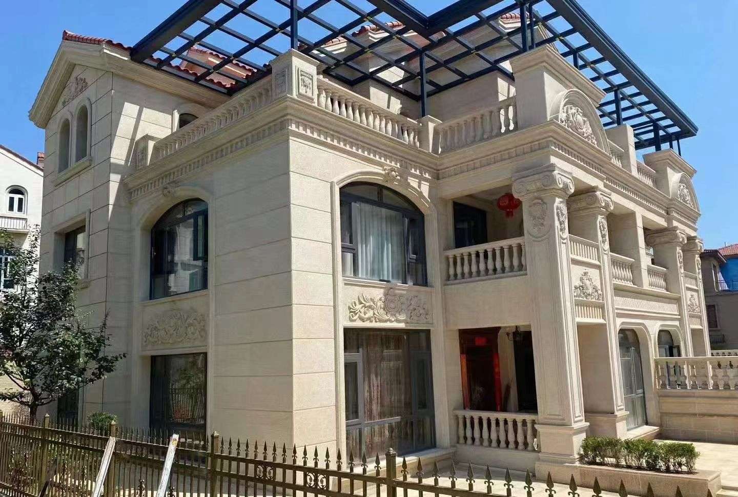 沈阳 黄金麻花岗岩荔枝面别墅外墙干挂