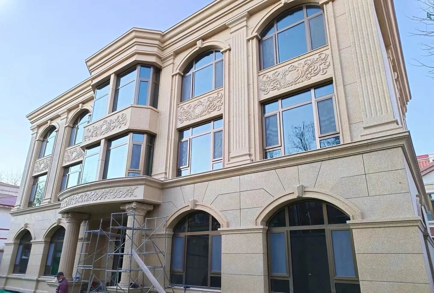 沈阳 黄金麻花岗岩别墅外墙干挂